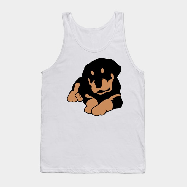 Rottweiler Pup Tank Top by SoraLorr